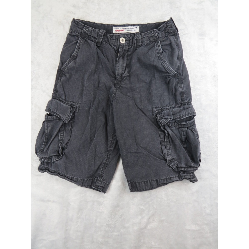 American Eagle Longboard Cargo Shorts Mens 29 Faded Black Y2K Skater